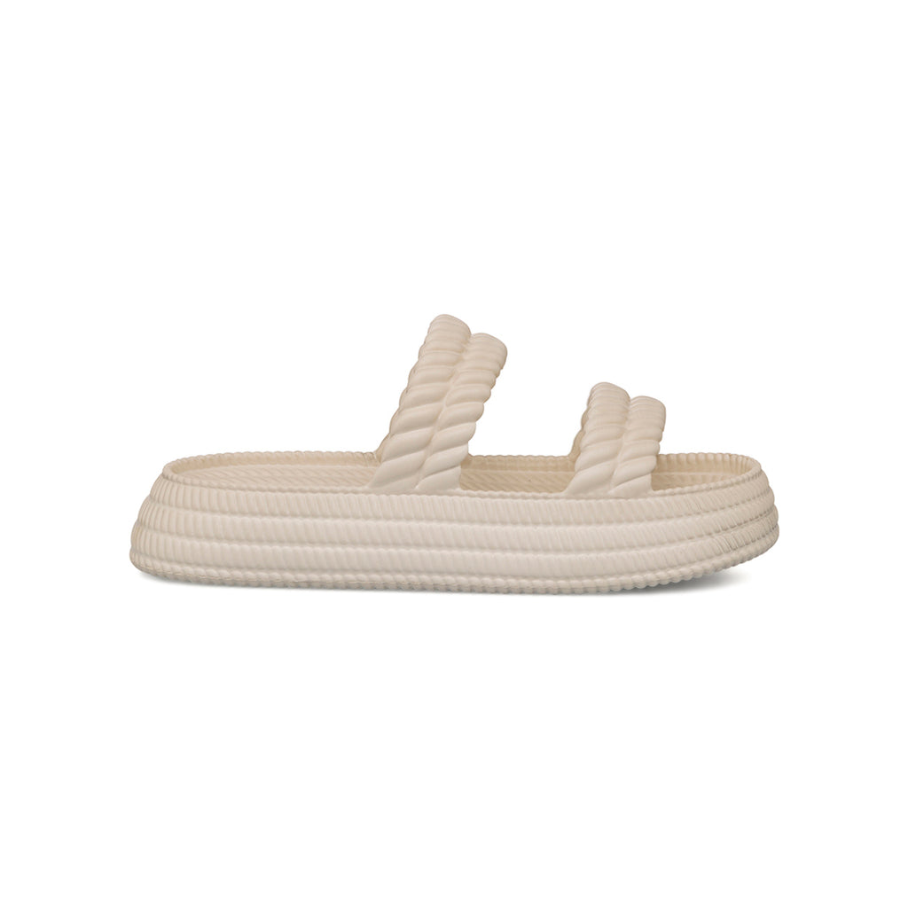 Ciabatte Beige da Donna con fascia intrecciata Lora Ferres On The Beach