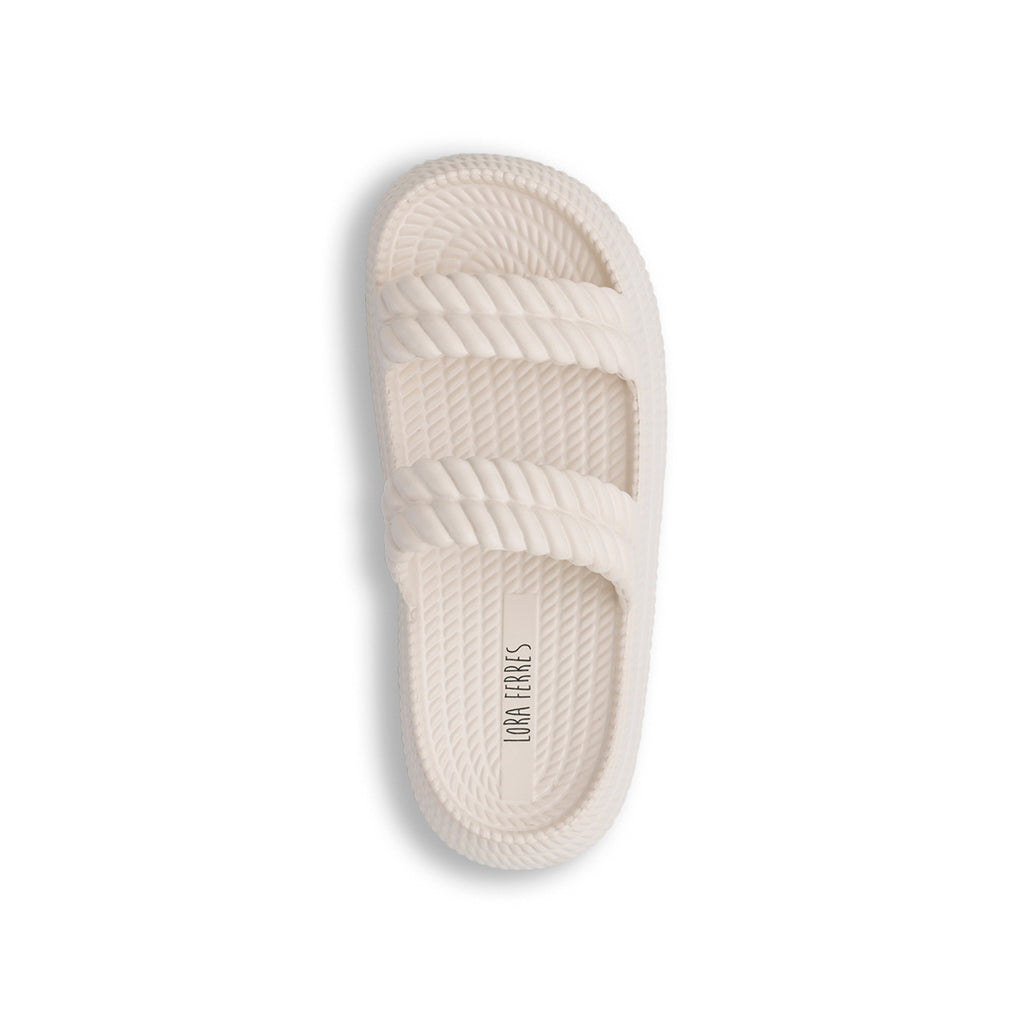 Ciabatte Beige da Donna con fascia intrecciata Lora Ferres On The Beach