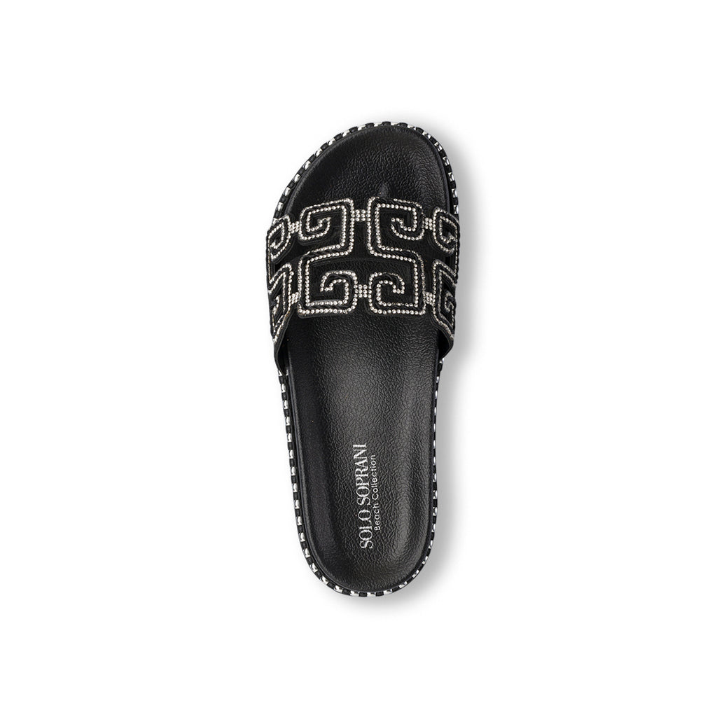 Ciabatte Nere da Donna con motivo Strass Solo Soprani