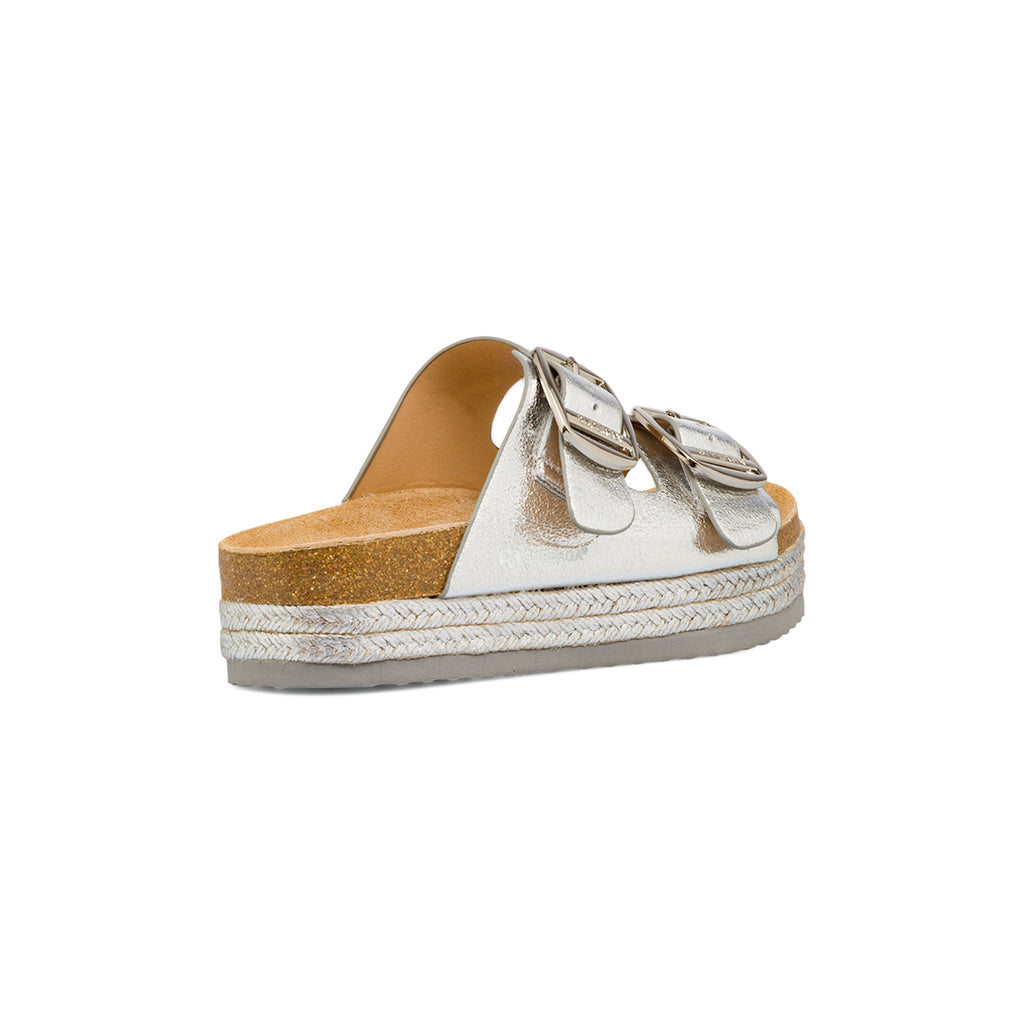 Ciabatte Argento da Donna con doppia Fibbia regolabile Superga