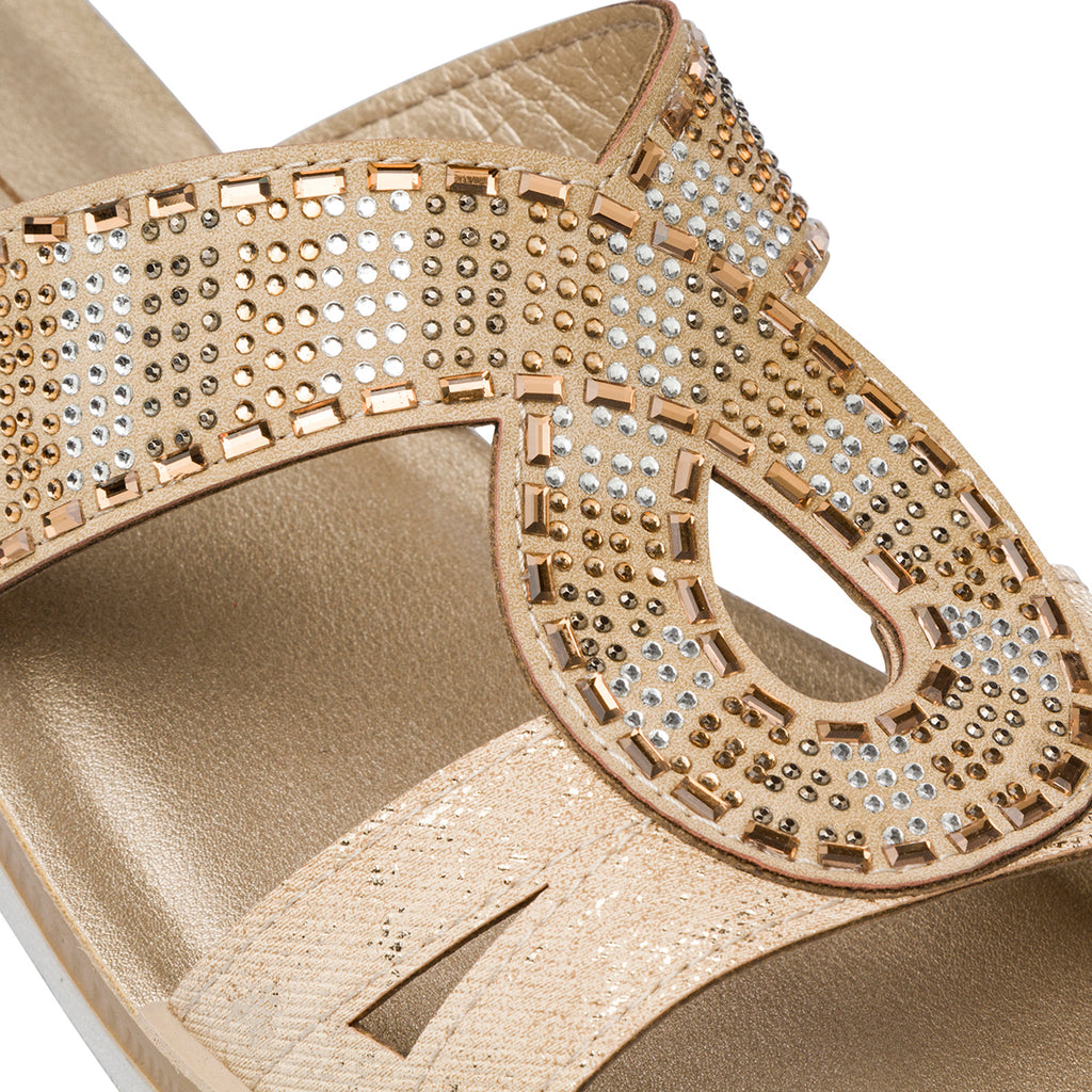 Ciabatte Beige da Donna con con dettaglio gioiello strass Inblu