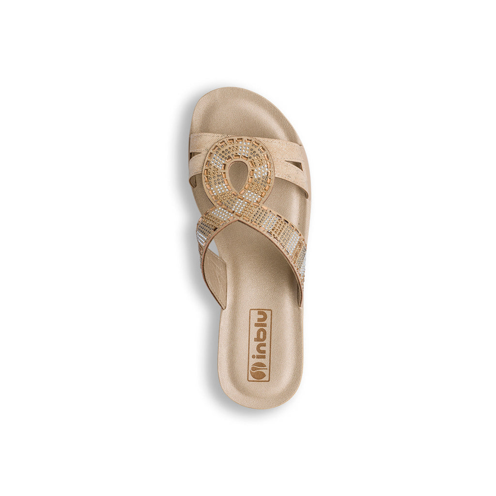 Ciabatte Beige da Donna con con dettaglio gioiello strass Inblu