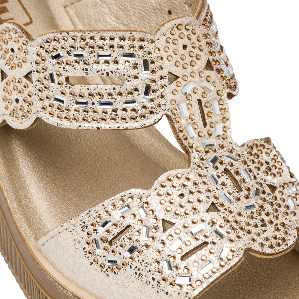 Ciabatte Beige da Donna con zeppa 8 cm e dettagli glitter Inblu