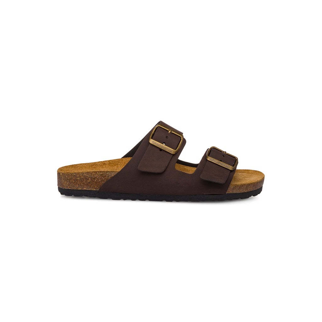 Ciabatte Marroni da Donna con Fibbie Regolabili e Suola in Sughero Italia Trend