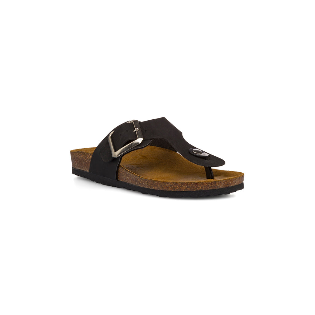 Sandalo infradito nero da Donna con fibbia Italia Trend