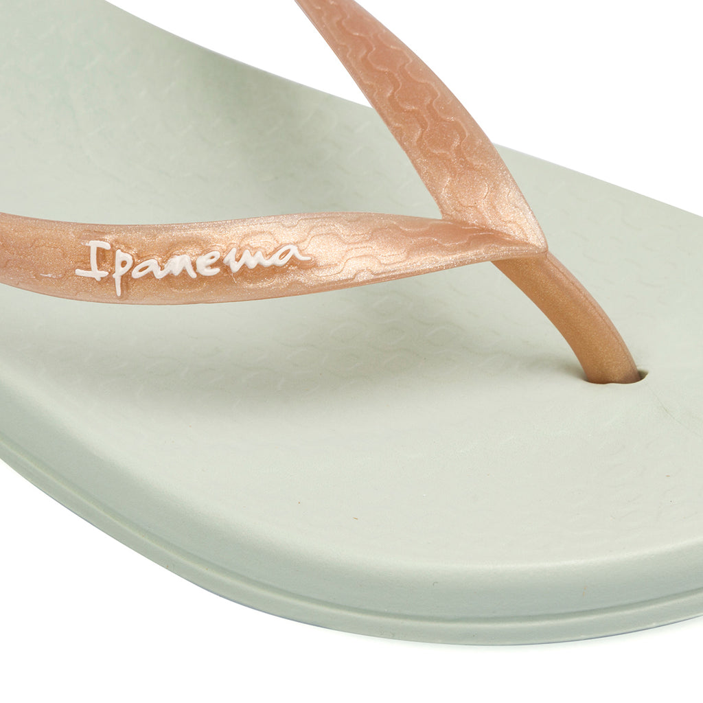 Ciabatte infradito verde chiaro e oro da Donna con logo Ipanema