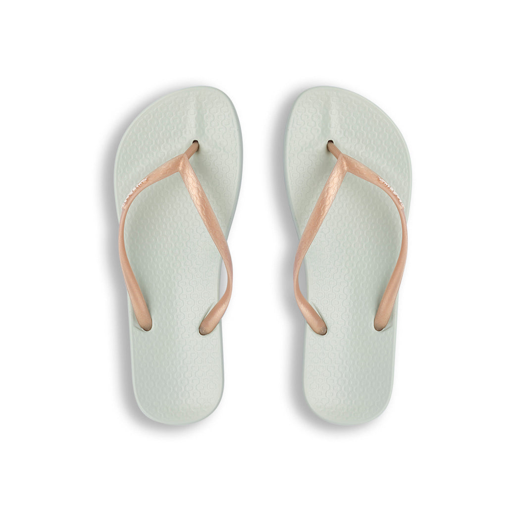 Ciabatte infradito verde chiaro e oro da Donna con logo Ipanema
