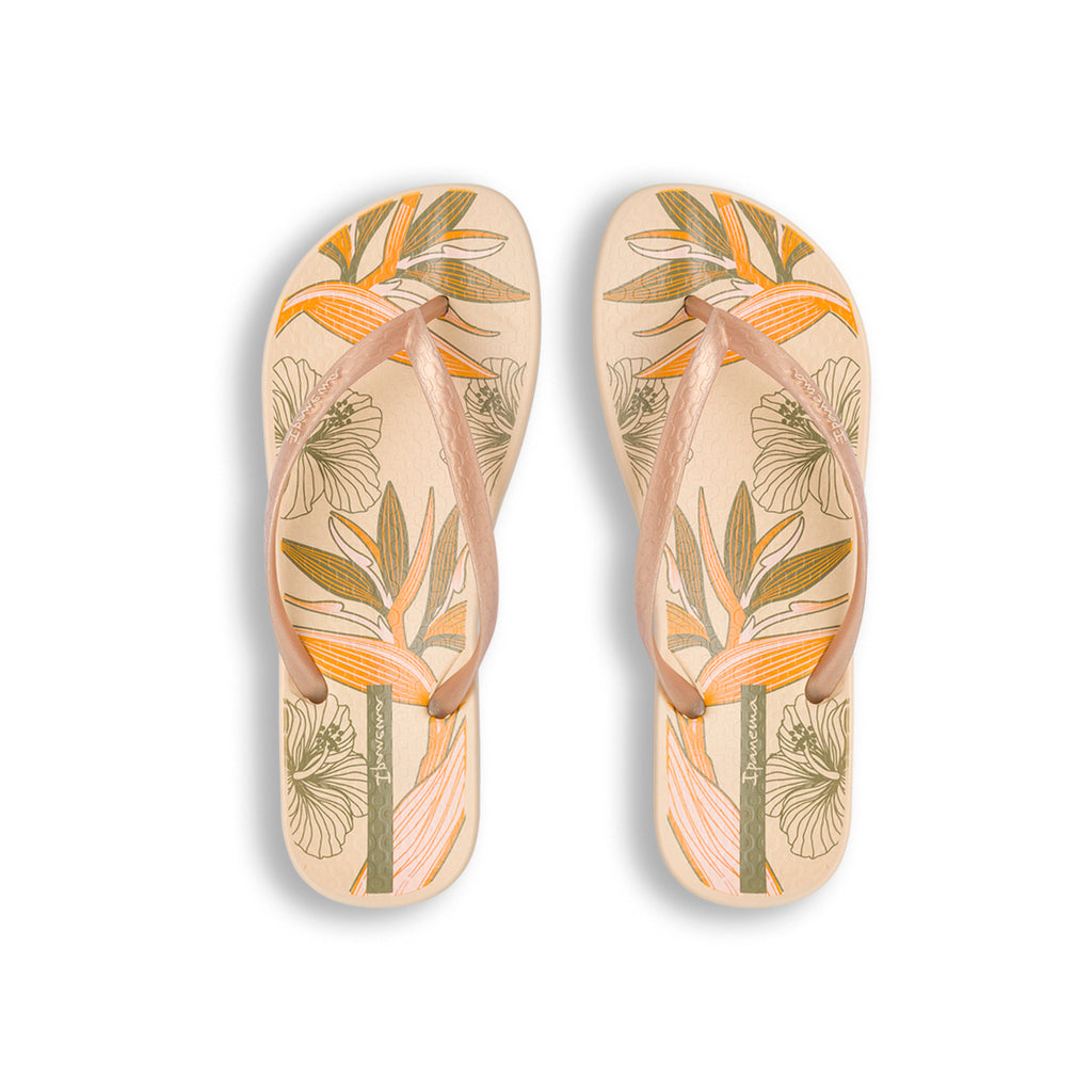 Ciabatte infradito Beige da Donna con fantasia foglie e fiori Ipanema