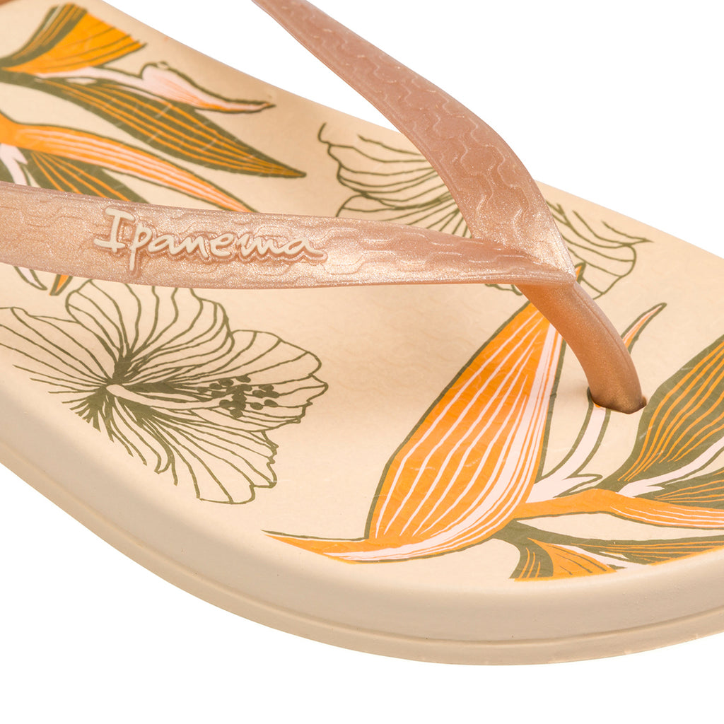 Ciabatte infradito Beige da Donna con fantasia foglie e fiori Ipanema