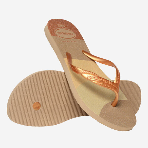 Ciabatte infradito Oro e Beige da Donna Havaianas Fantasia Gloss