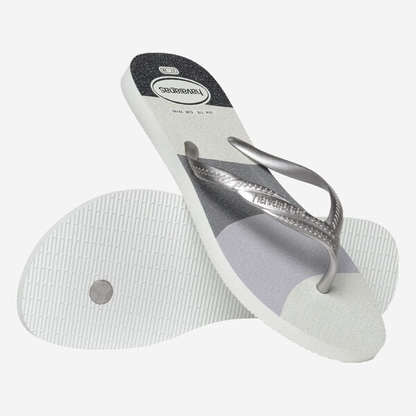 Ciabatte infradito Grigie e Argento da Donna Havaianas Fantasia Gloss