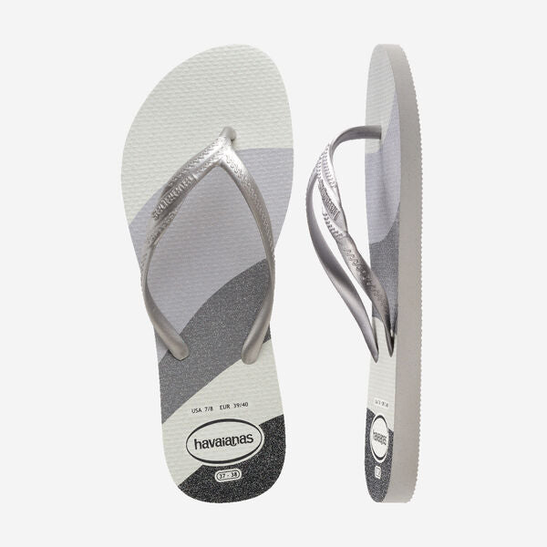 Ciabatte infradito Grigie e Argento da Donna Havaianas Fantasia Gloss