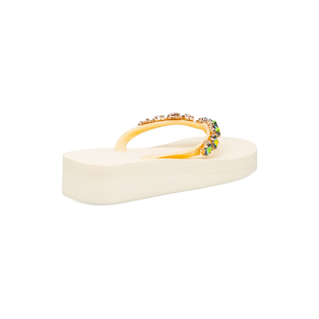 Ciabatte infradito beige da donna con decorazioni strass Lora Ferres