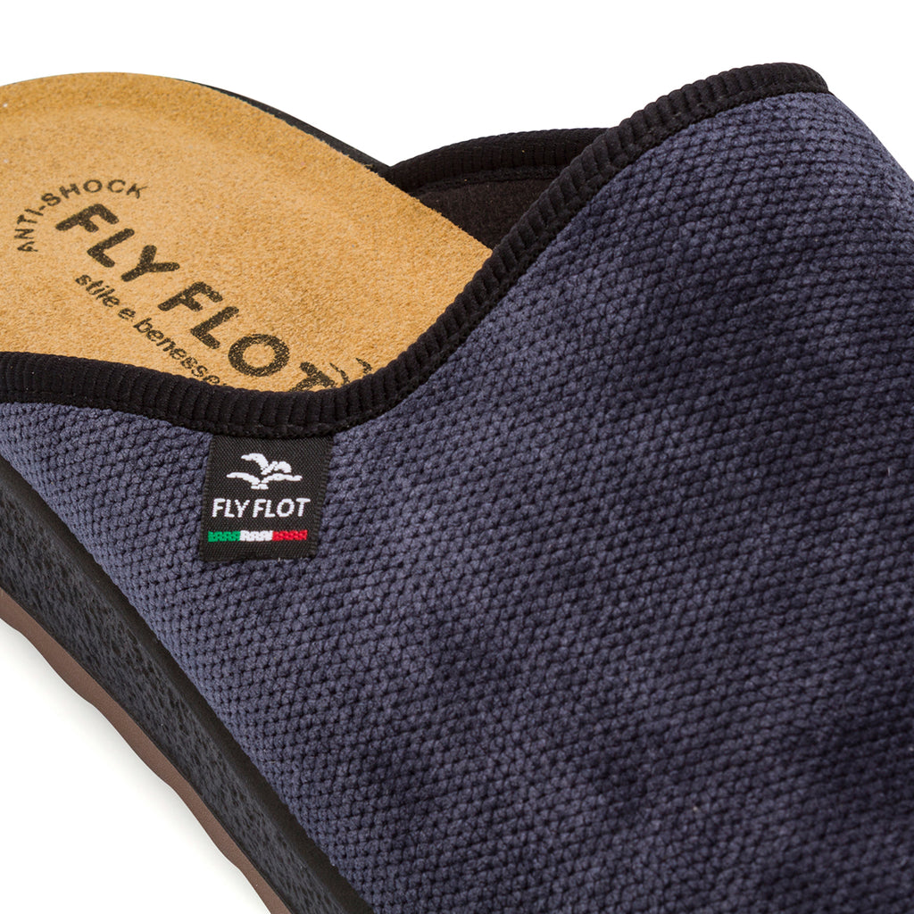 Pantofole da uomo Fly Flot blu con soletta anatomica anti-shock