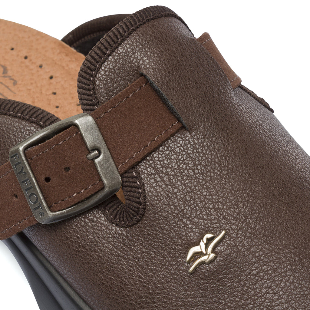 Ciabatta da Uomo Marroni con Fibbia Regolabile Fly Flot