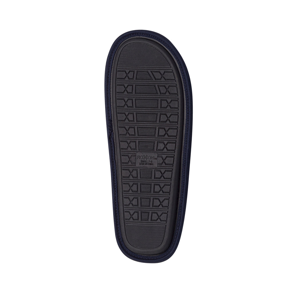 Pantofole da uomo blu con logo e soletta a righe Navigare