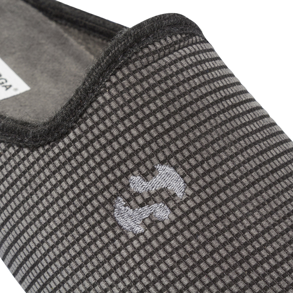 Pantofole da uomo Superga grigie in tessuto a quadri per la casa