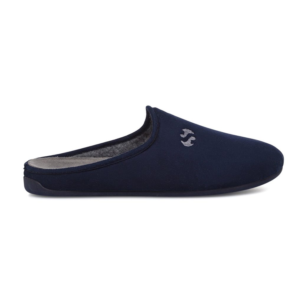 Pantofole da uomo Superga blu in tessuto morbido effetto peluche