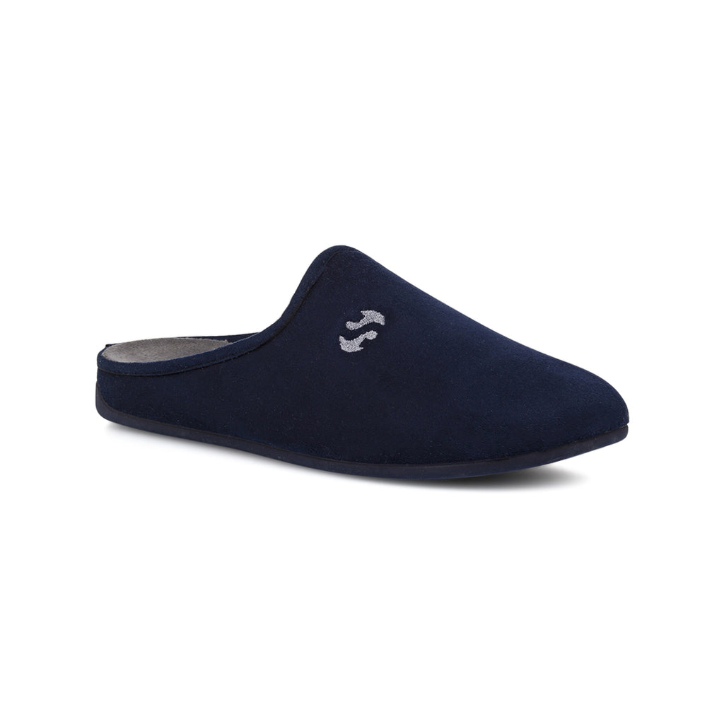 Pantofole da uomo Superga blu in tessuto morbido effetto peluche