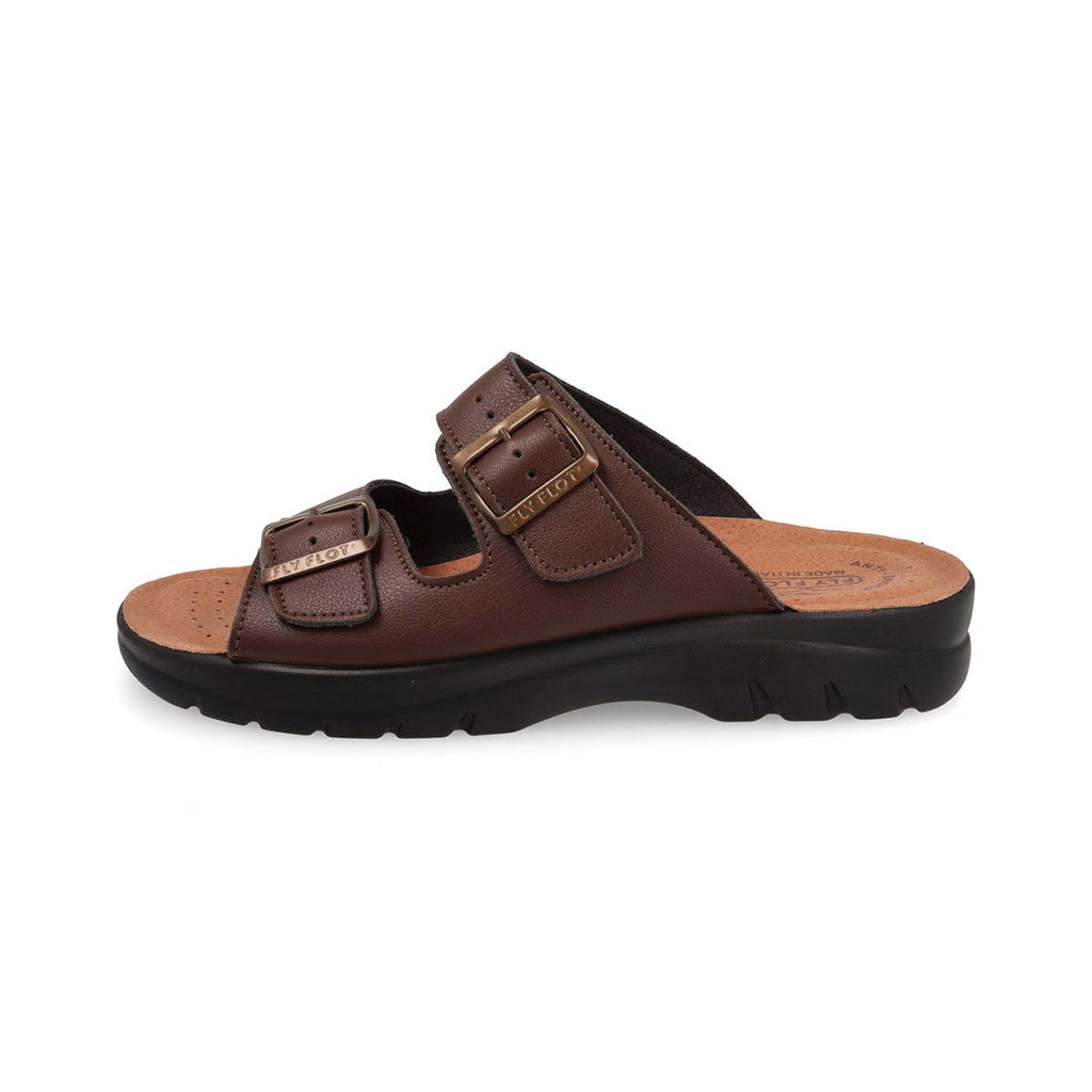 Ciabatte marroni da Uomo con doppia fibbia Fly Flot
