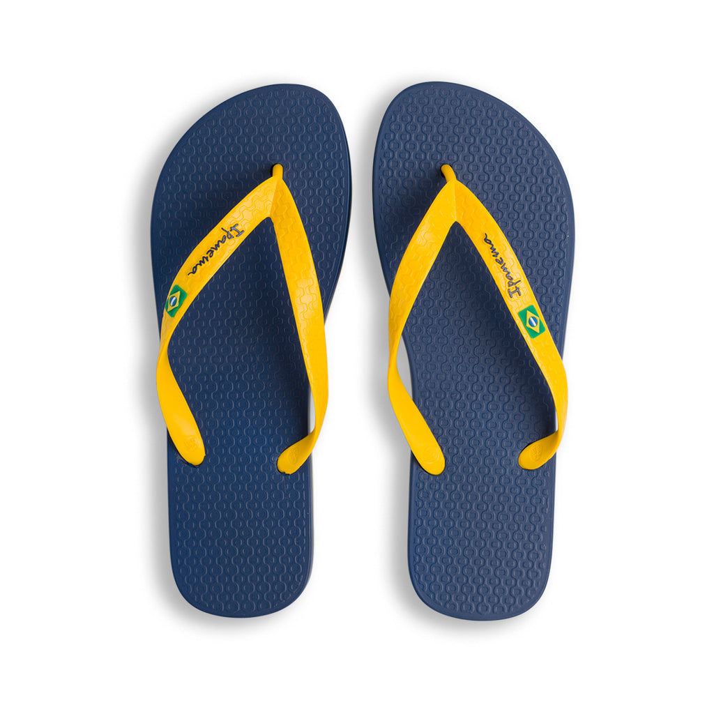 Ciabatte infradito da uomo blu e gialle Ipanema Clas Brasil II