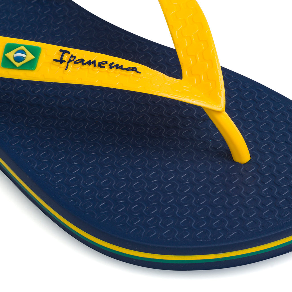 Ciabatte infradito da uomo blu e gialle Ipanema Clas Brasil II