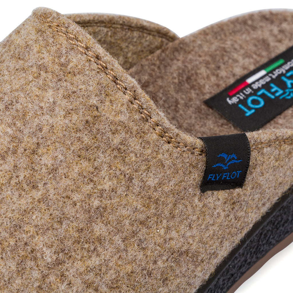 Ciabatte da Uomo in feltro marrone chiaro Fly Flot