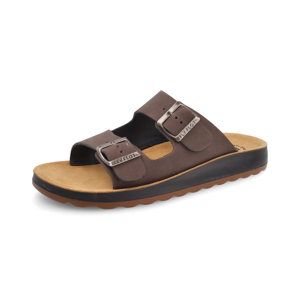 Ciabatte marroni da Uomo con doppia fibbia Fly Flot