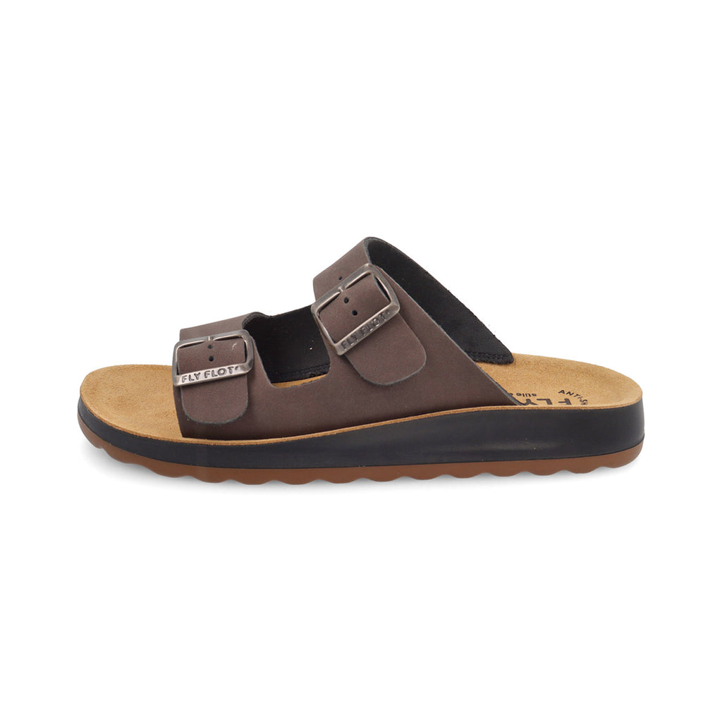 Ciabatte marroni da Uomo con doppia fibbia Fly Flot