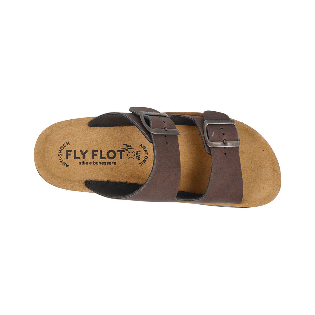 Ciabatte marroni da Uomo con doppia fibbia Fly Flot