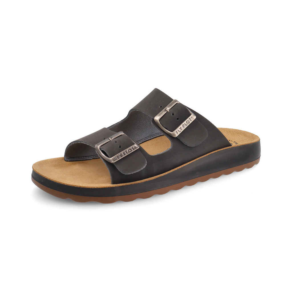 Ciabatte nere da Uomo con doppia fibbia Fly Flot