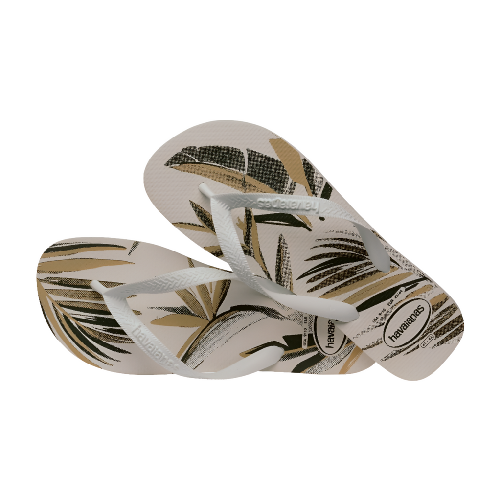 Ciabatte Infradito beige da Uomo  con stampa tropicale Havaianas