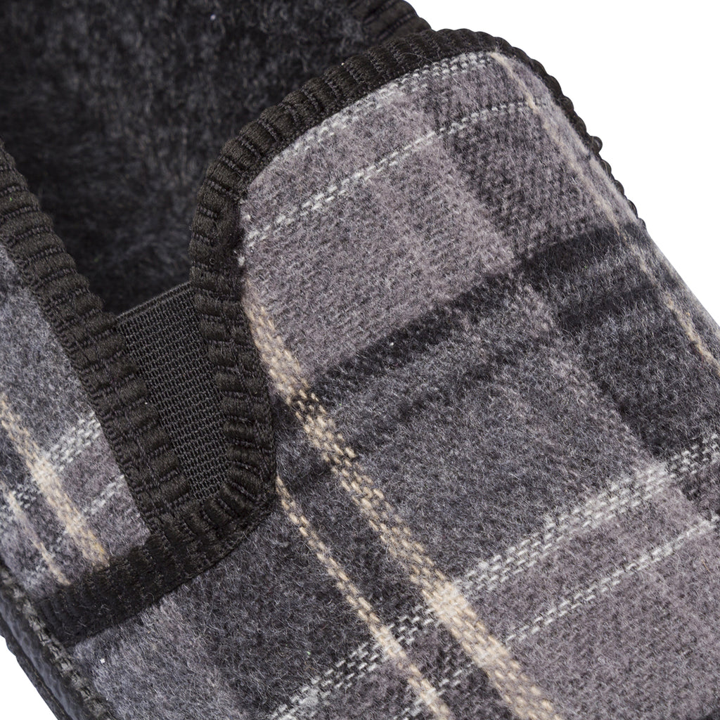 Ciabatte da uomo grigie in tessuto fantasia scozzese Terrablu