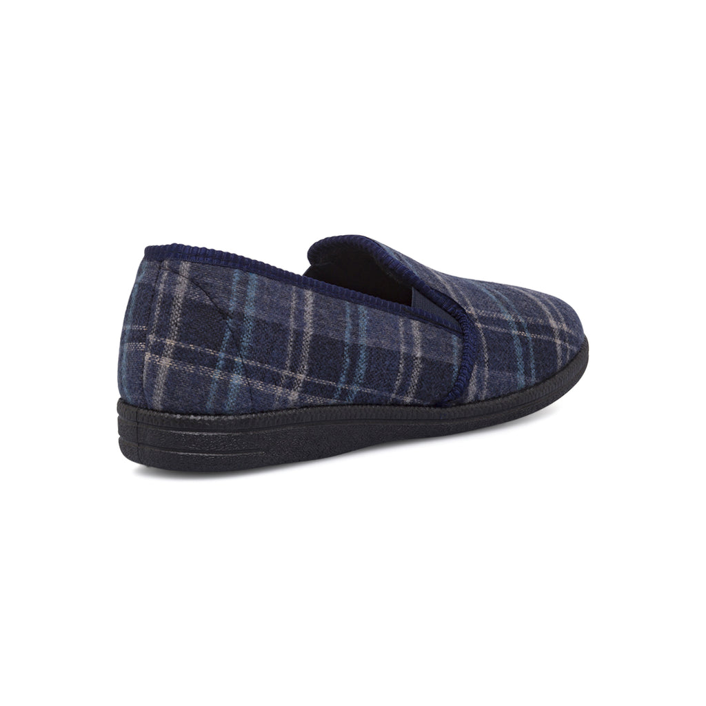 Pantofole blu da Uomo in tessuto a quadri TerraBlu