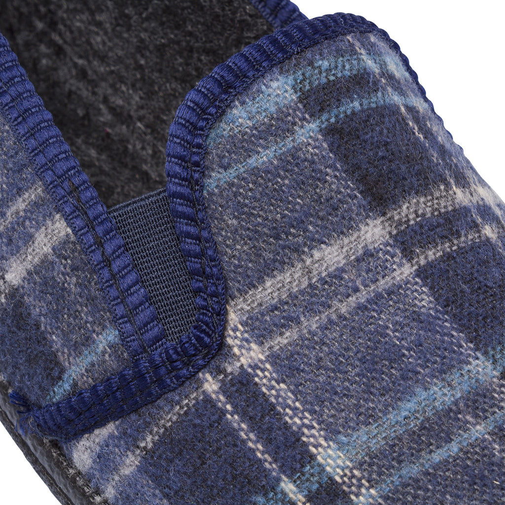 Pantofole blu da Uomo in tessuto a quadri TerraBlu