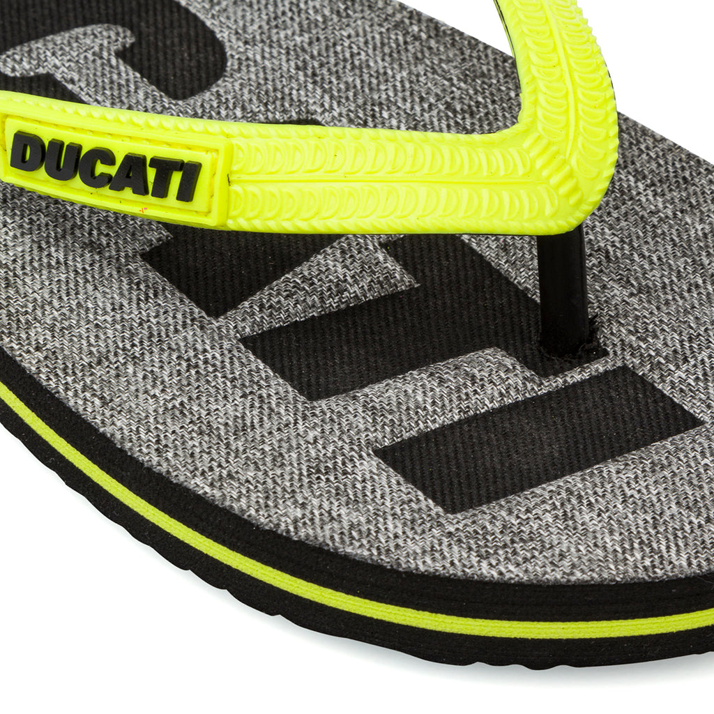 Ciabatte infradito grigie con dettagli giallo lime  da Uomo Ducati