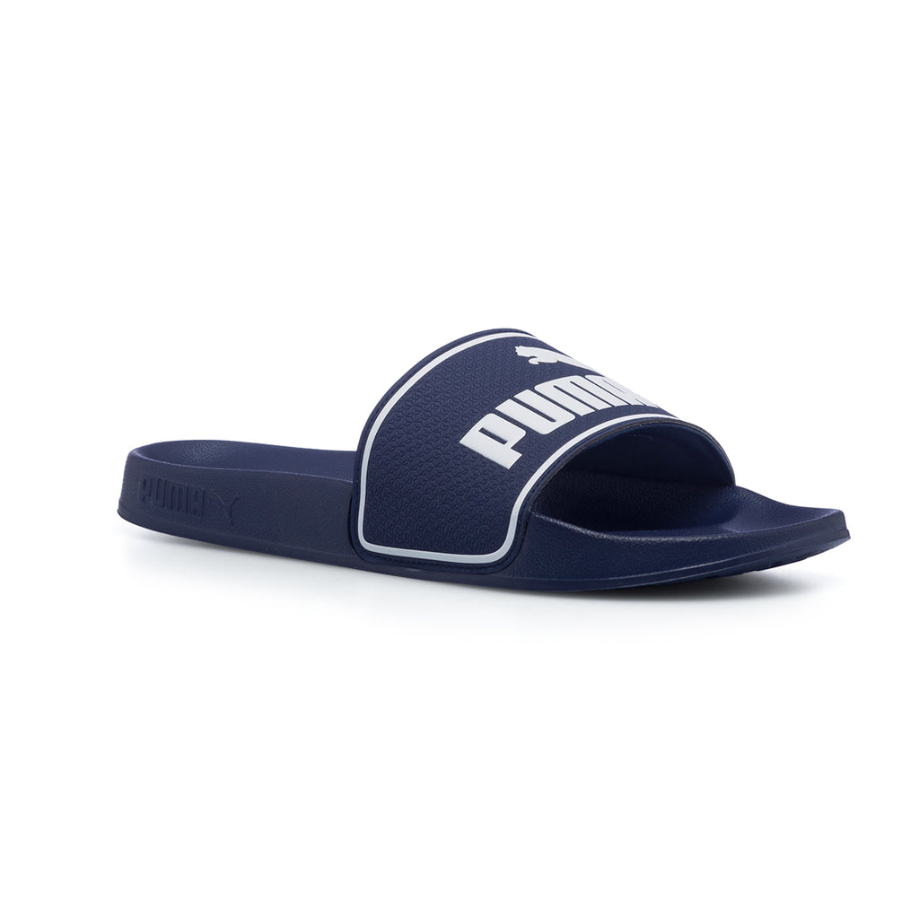 Ciabatte da uomo blu con logo a contrasto Puma Leadcat