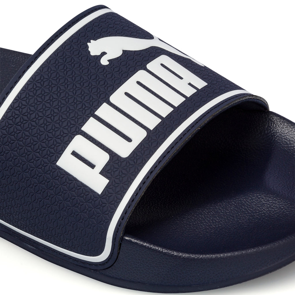 Ciabatte da uomo blu con logo a contrasto Puma Leadcat