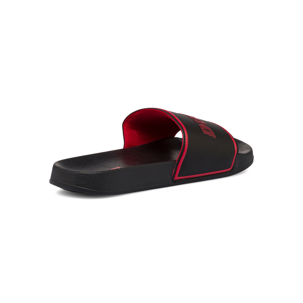 Ciabatte da uomo nere fascia singola con logo Ducati