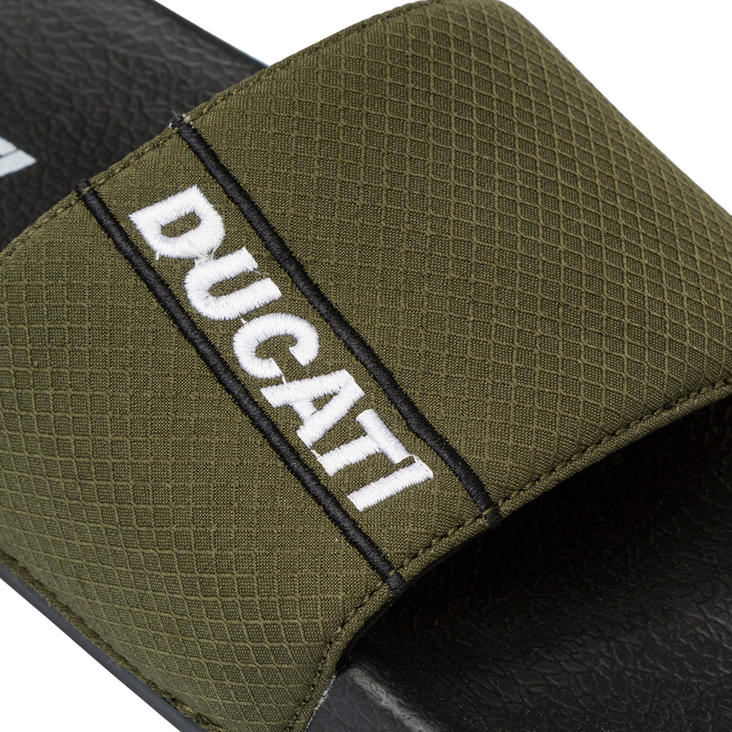 Ciabatte nere con fascia verde militare da Uomo Ducati