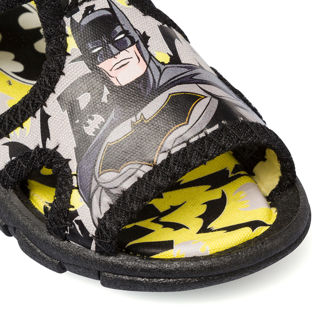 Sandali da bambino grigi gialli e neri con stampa Batman