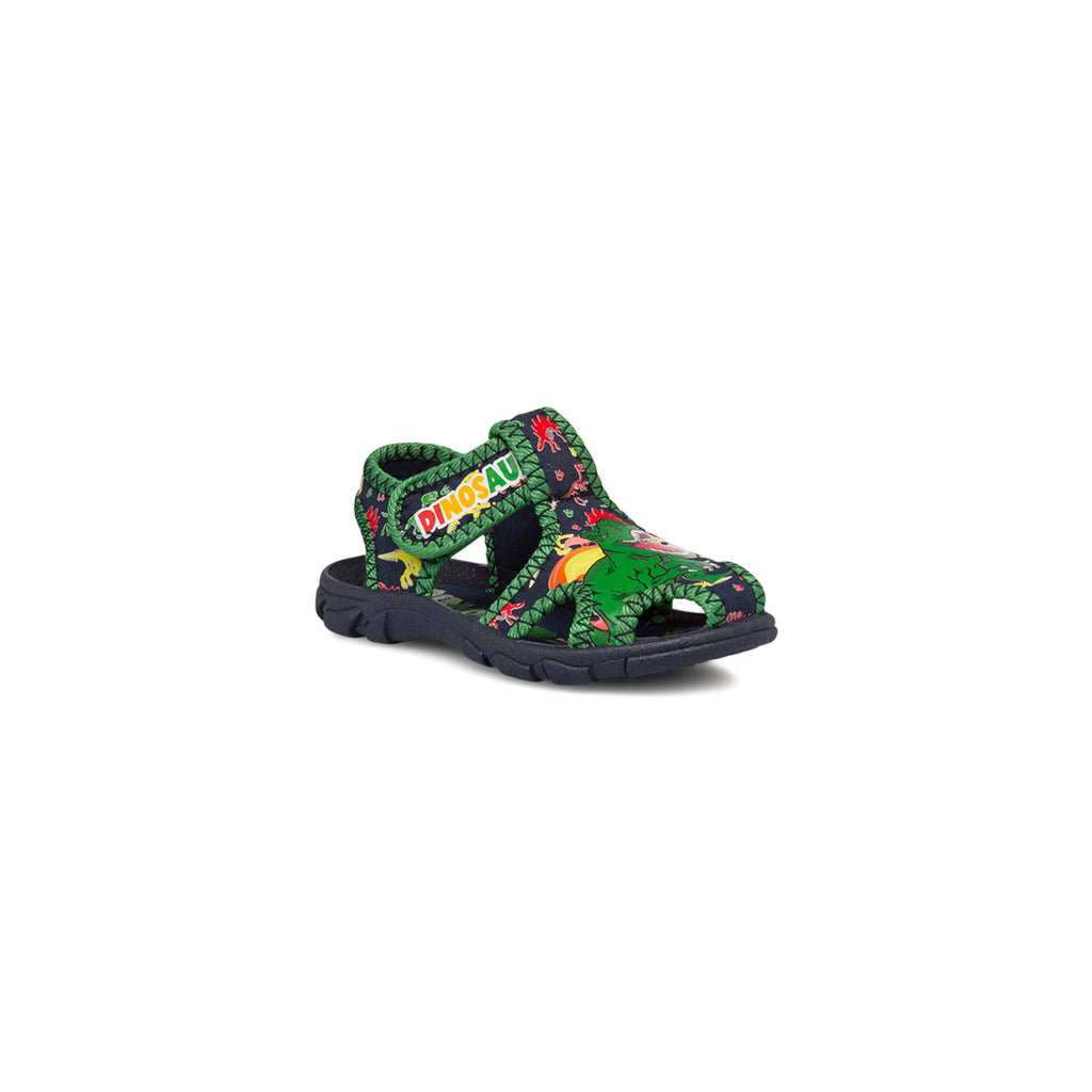 Sandali da bambino verdi e blu con stampe Dinosaurs