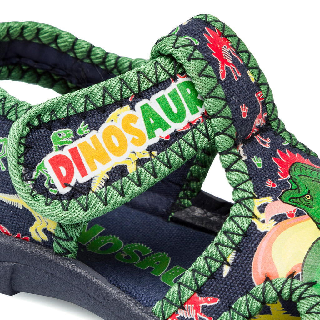 Sandali da bambino verdi e blu con stampe Dinosaurs