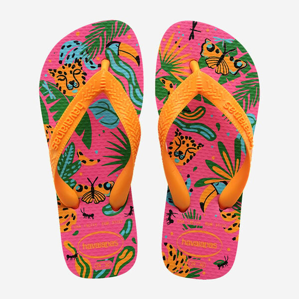 Ciabatta infradito da bambina fucsia con stampa tropicale Havaianas Top Fun