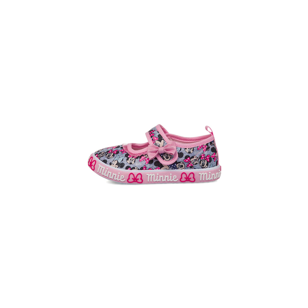 Scarpe Minnie rosa da Bambina con fiocco e chiusura con strappo