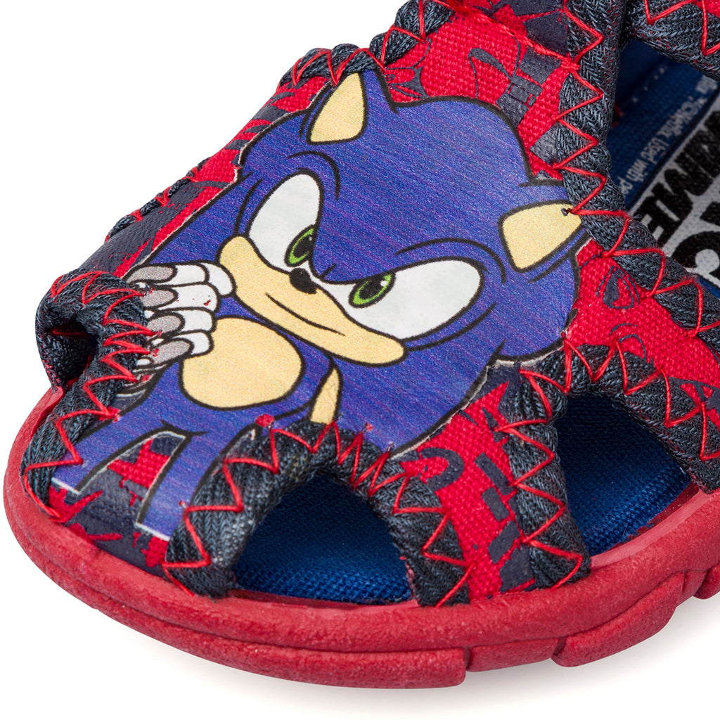 Sandali da Bambino Primi Passi Sonic Rossi e Blu con stampa