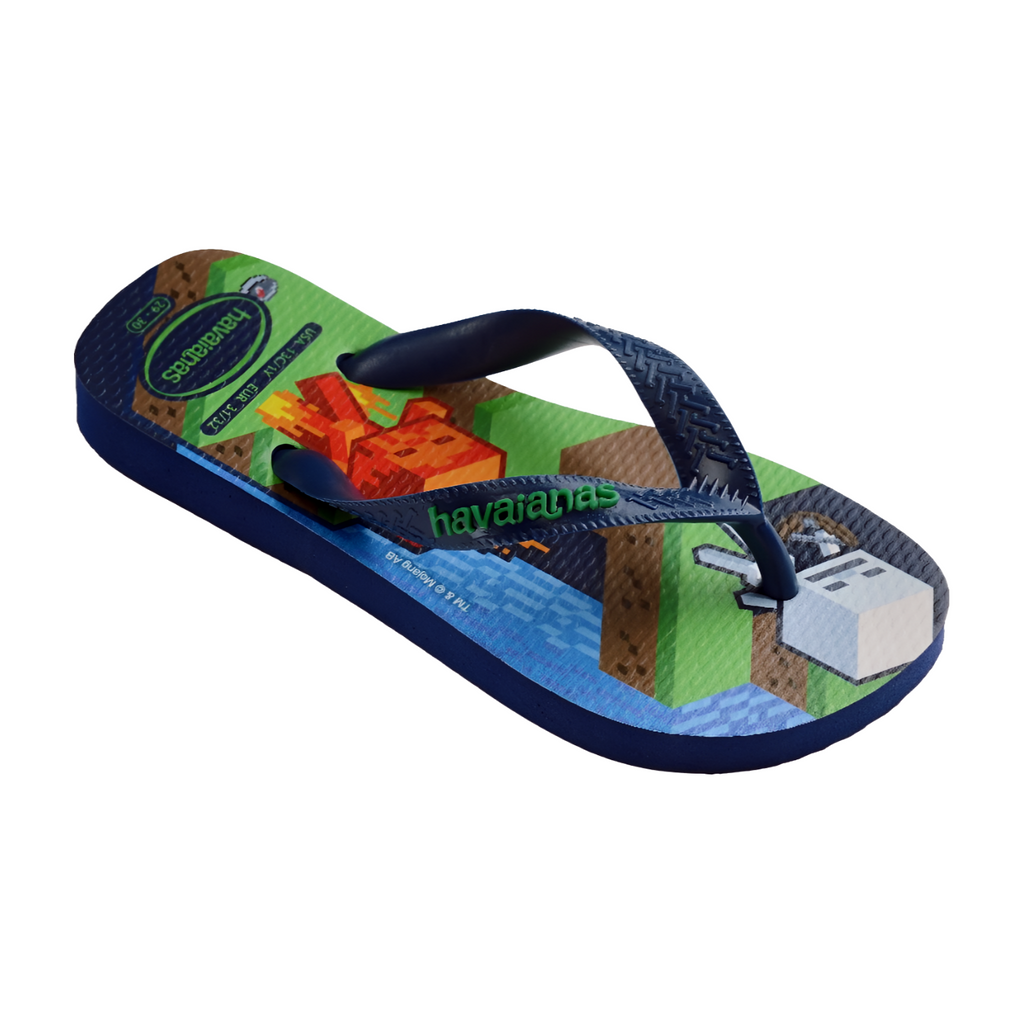 Ciabatte infradito blu da Bambino con stampa Minecraft Havaianas
