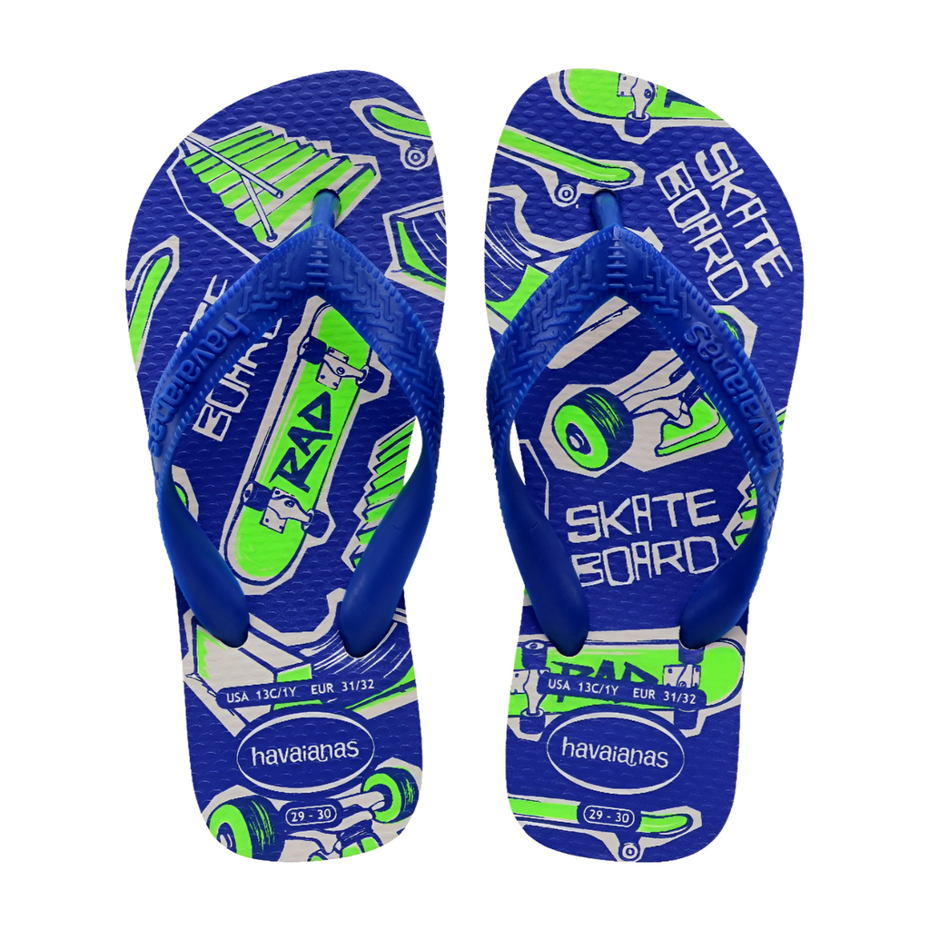 Ciabatte infradito blu da Bambino con decorazioni suola Havaianas