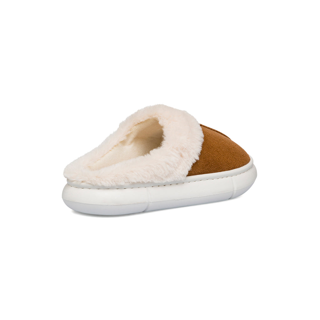 Pantofole effetto scamosciato color cuoio da Donna Jog