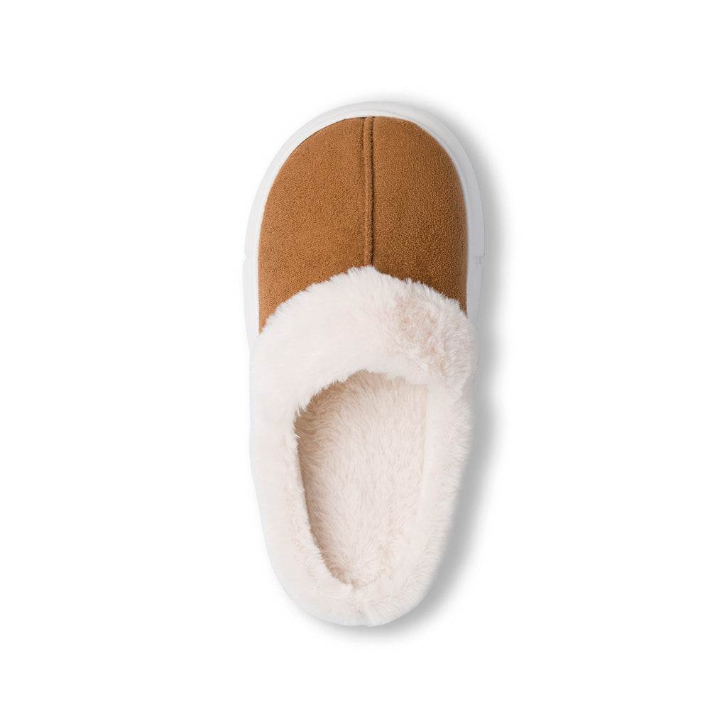 Pantofole effetto scamosciato color cuoio da Donna Jog